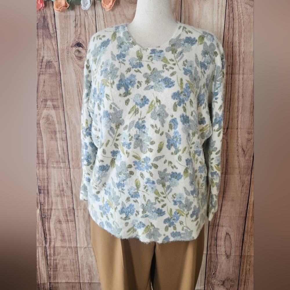Joie Soft Floral Knit Sweater Plus Size 2X
